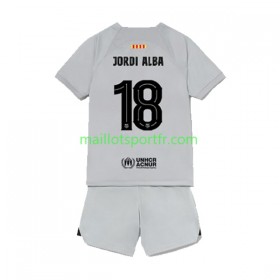 Maillot de Foot FC Barcelone Jordi Alba 18 Enfant Troisieme 2022/23